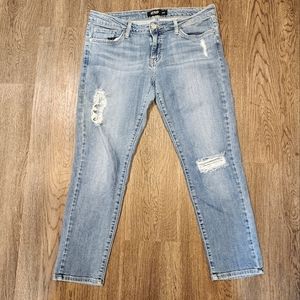 Just Black Womens Ankle Cropped Jeans Blue Medium Wash 29 Petite